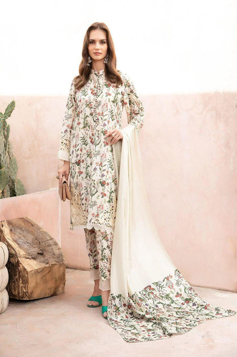 Maria B MPrint Collection – White Embroidered Lawn 3-Piece Suit