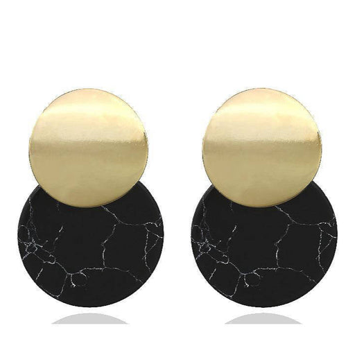 Black Plated Acrylic Stud Earrings – Trendy Western & Korean Style Jewelry  Description: