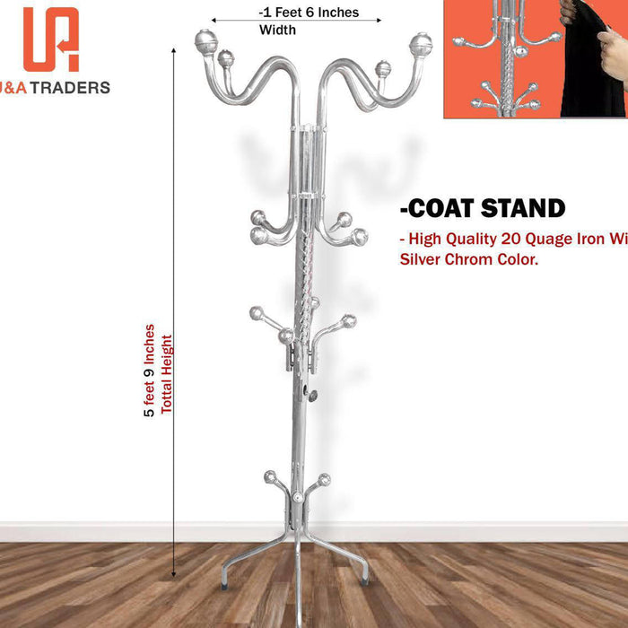 Stylish & Durable Steel Coat Hanger Stand – 16 Hooks, Rust-Resistant