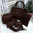 5-Piece Leather Handbag Set for Girls – Elegant Brown Collection