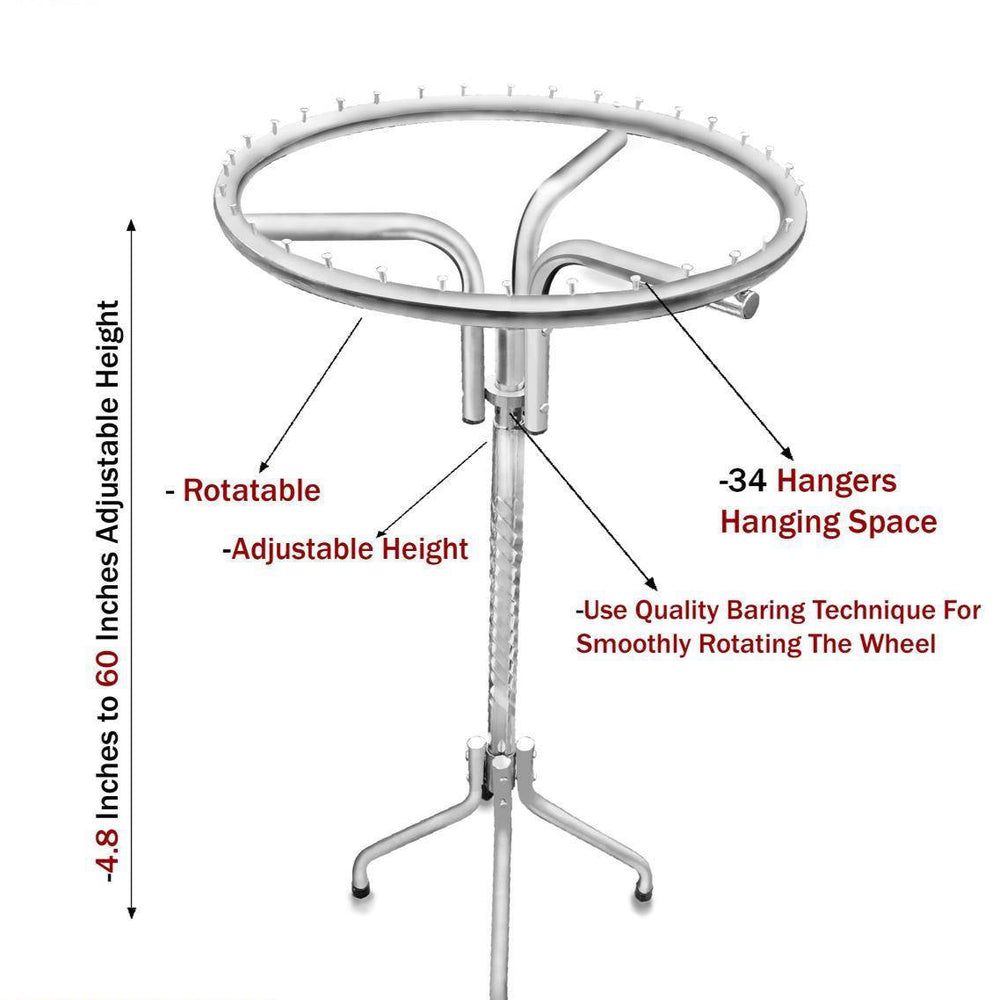 Heavy-Duty Clothes Hanging Stand – 100 Kg Capacity, Holds 60-80 Hangers