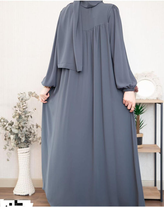 Classic Georgette Abaya with Stole – Elegant & Modest Wear