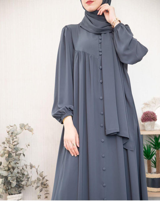 Classic Georgette Abaya with Stole – Elegant & Modest Wear