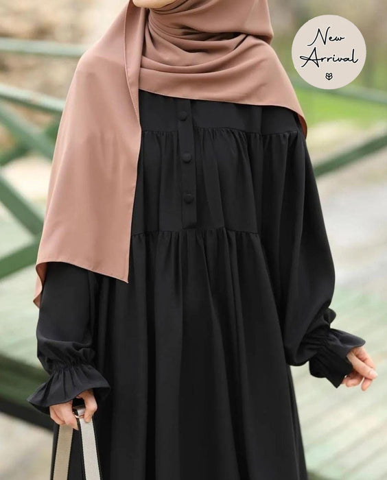 Classic Black Georgette Abaya – Modest & Graceful