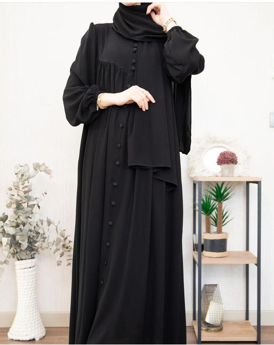 Classic Georgette Abaya with Stole – Elegant & Modest Wear