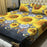 Luxury Yellow Printed Crystal Cotton Double Bed Sheet Set – 3 Pcs