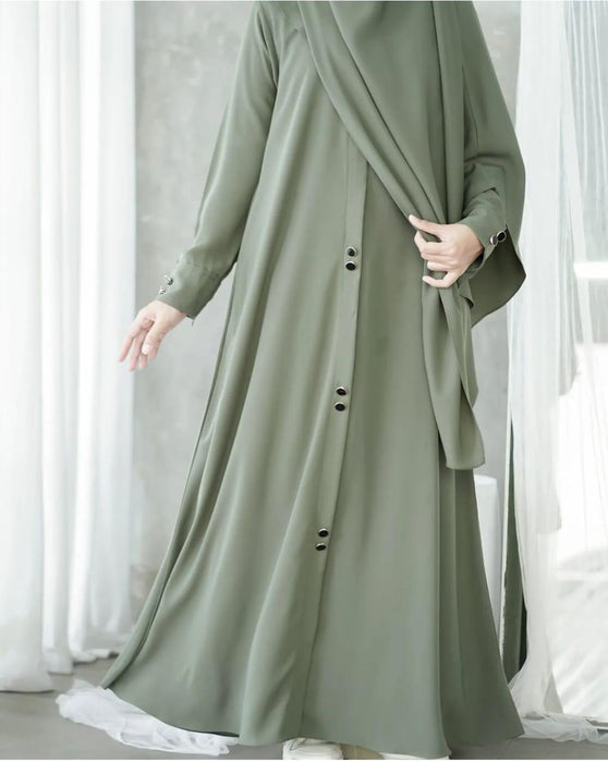 Classic Georgette Abaya with Stoller – Elegant & Modest