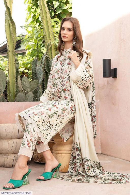 Maria B MPrint Collection – White Embroidered Lawn 3-Piece Suit