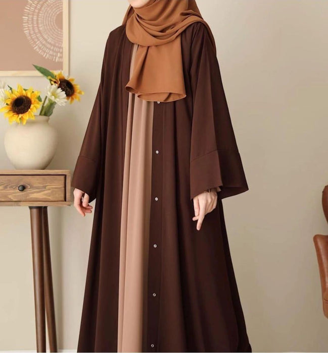 Classic Georgette Abaya with Inner & Stoller – Elegant & Modest