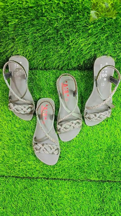 Girls' Embellished Grey Sandals – Stylish & Comfortable Footwear