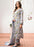 Elegant Grey Digital Printed Linen 3-Piece Suit