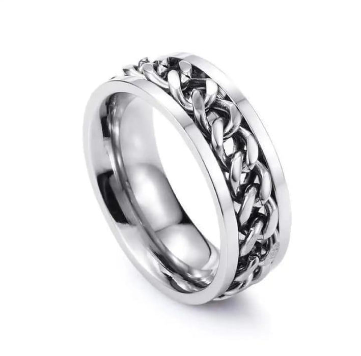 Stainless Steel Chain & Ring Set – Trendy & Long-Lasting Silver Jewelry