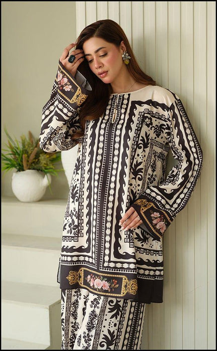 Stylish Printed Swiss Lawn Suit – Medium Size (2-Piece Outfit)