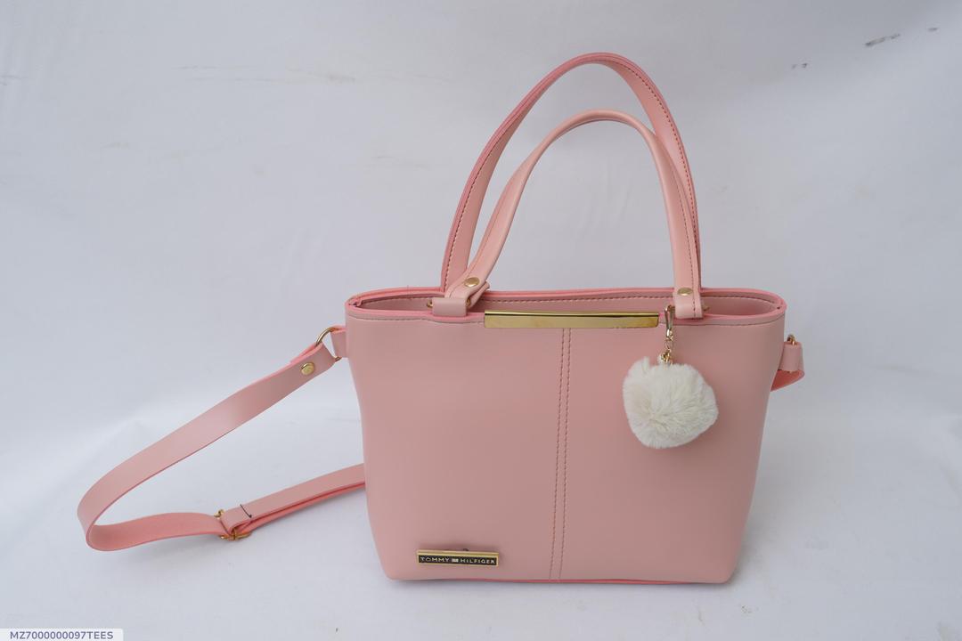 Stylish Pink Embellished PU Leather Handbag for Women | Elegant & Trendy