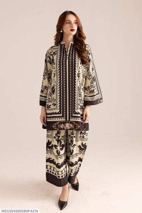 Stylish Printed Swiss Lawn Suit – Medium Size (2-Piece Outfit)