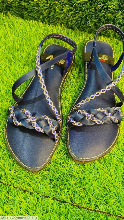 Girls' Embellished Blue Sandals – Stylish & Comfortable Footwear