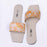 Elegant Beige Printed Rexine Flats for Women – Stylish & Comfortable