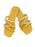 Fancy Yellow Glitter PVC Women's Flats – Stylish & Trendy Footwear