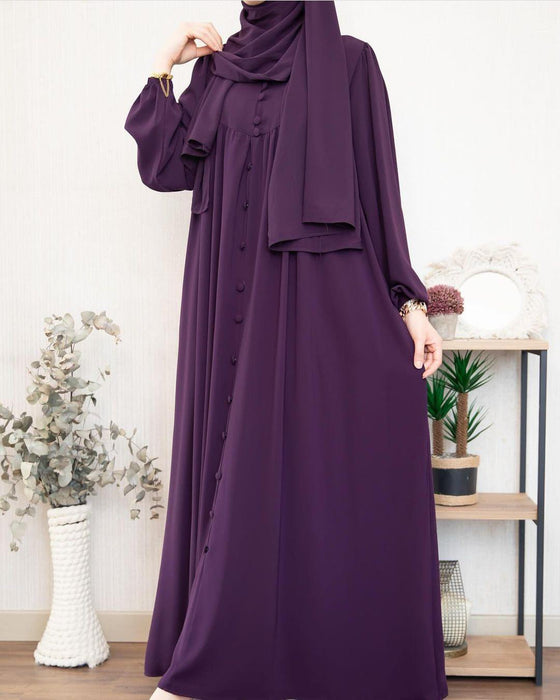 Classic Georgette Abaya with Stole – Elegant & Modest Wear